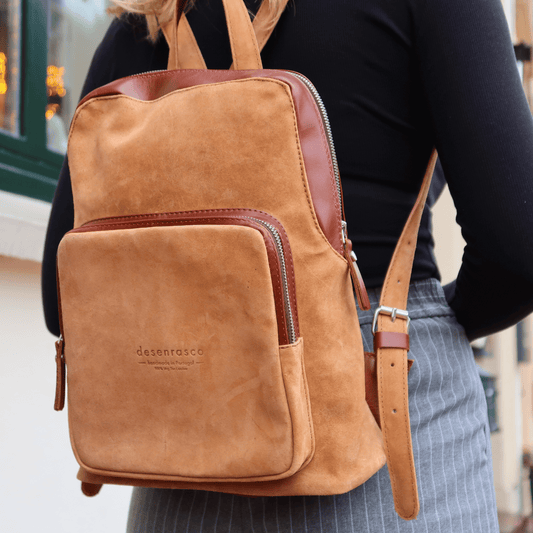 Rucksack Sand Nubuk/ Cognac